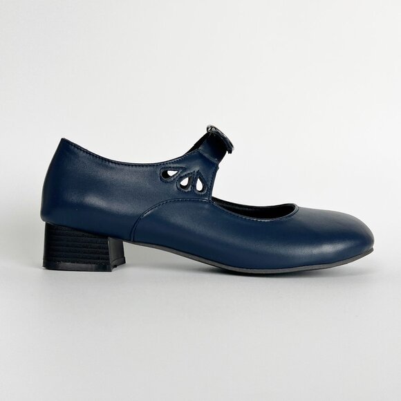 Vintage Mary Jane Short Chunky Heel Pumps Preppy Coquette French Femme Feminine - Picture 6 of 7